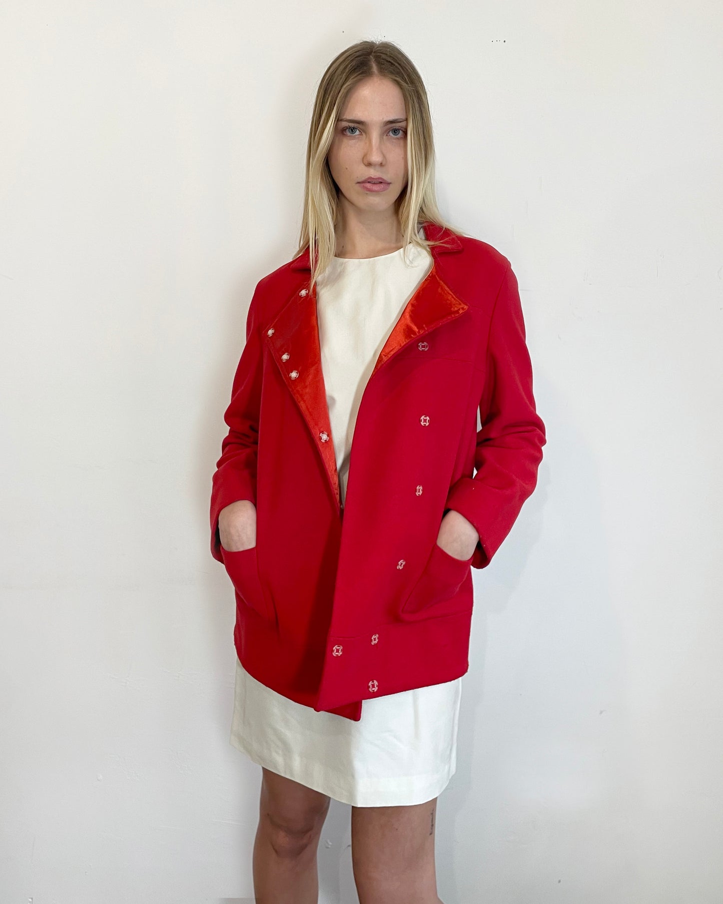 Miu Miu Fall 1998 Red Peacoat