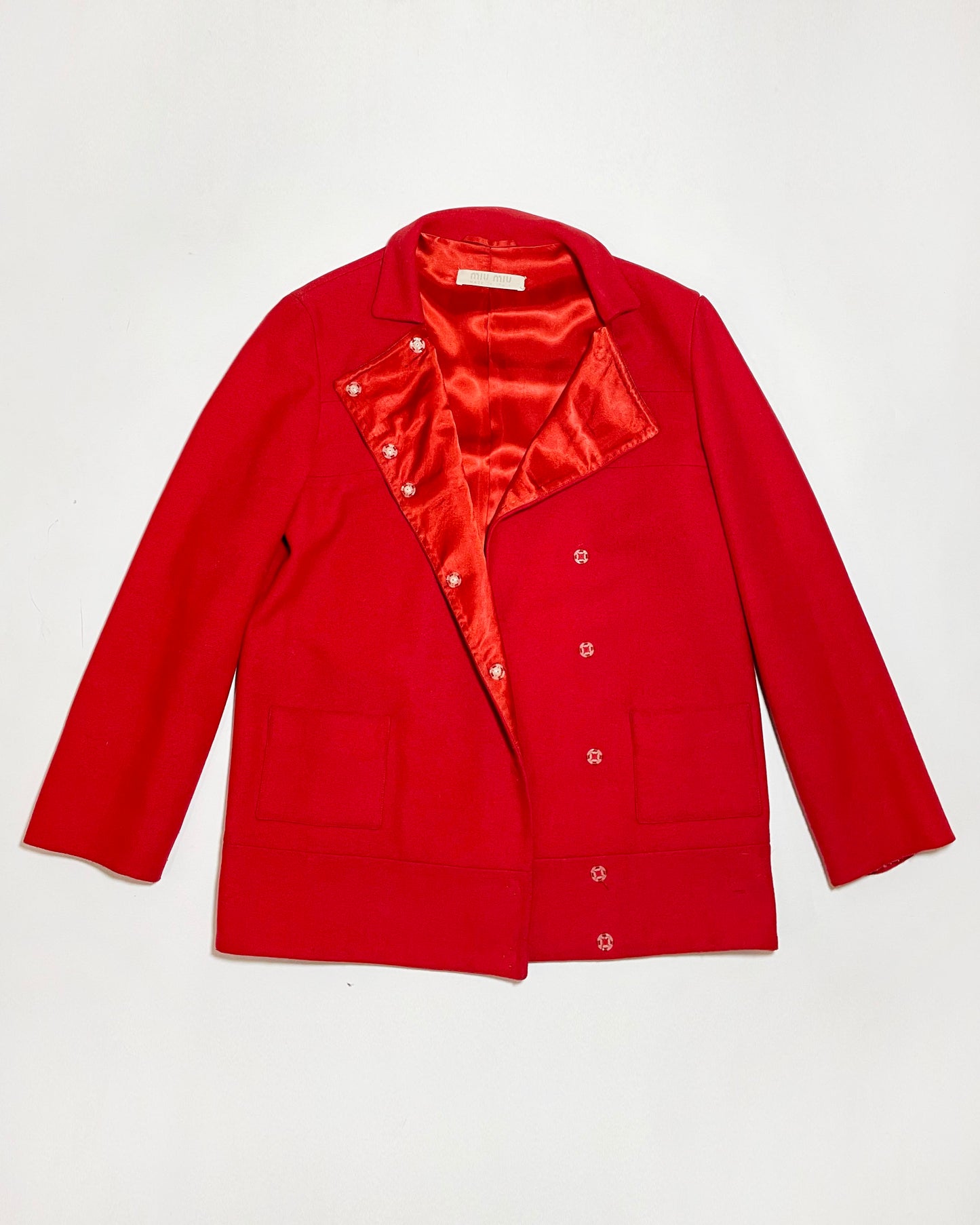 Miu Miu Fall 1998 Red Peacoat