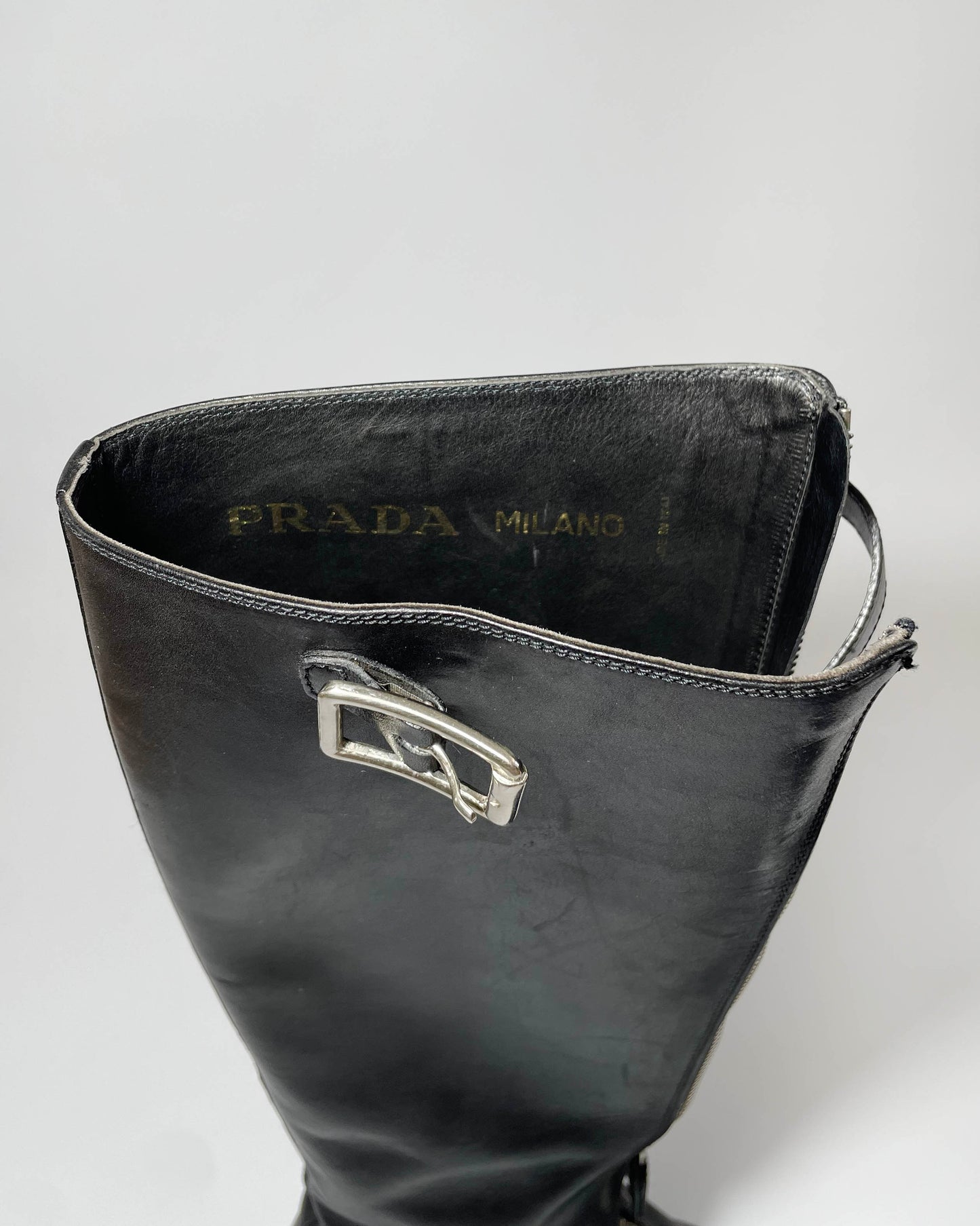 Prada Fall 1994 Runway Zipper Tall Boots