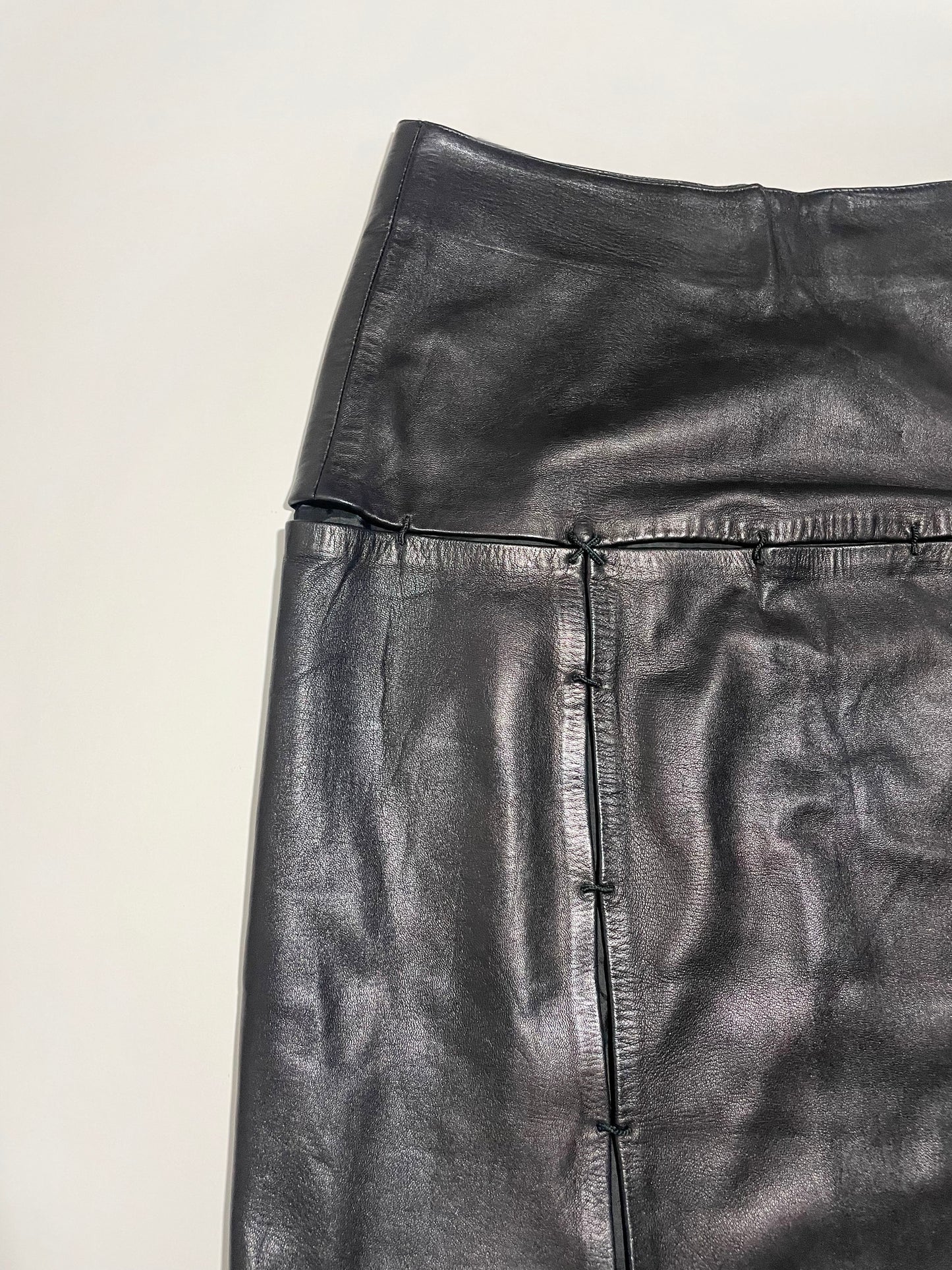 Prada Fall 1998 Runway Panelled Leather Skirt
