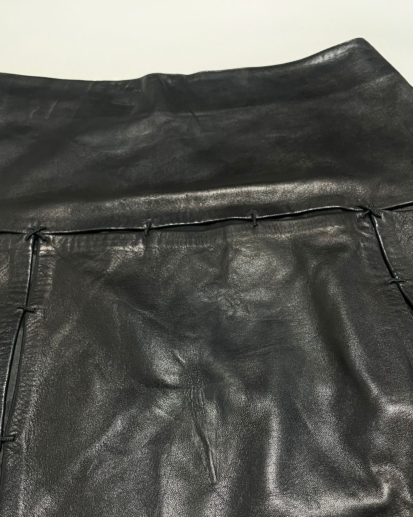 Prada Fall 1998 Runway Panelled Leather Skirt