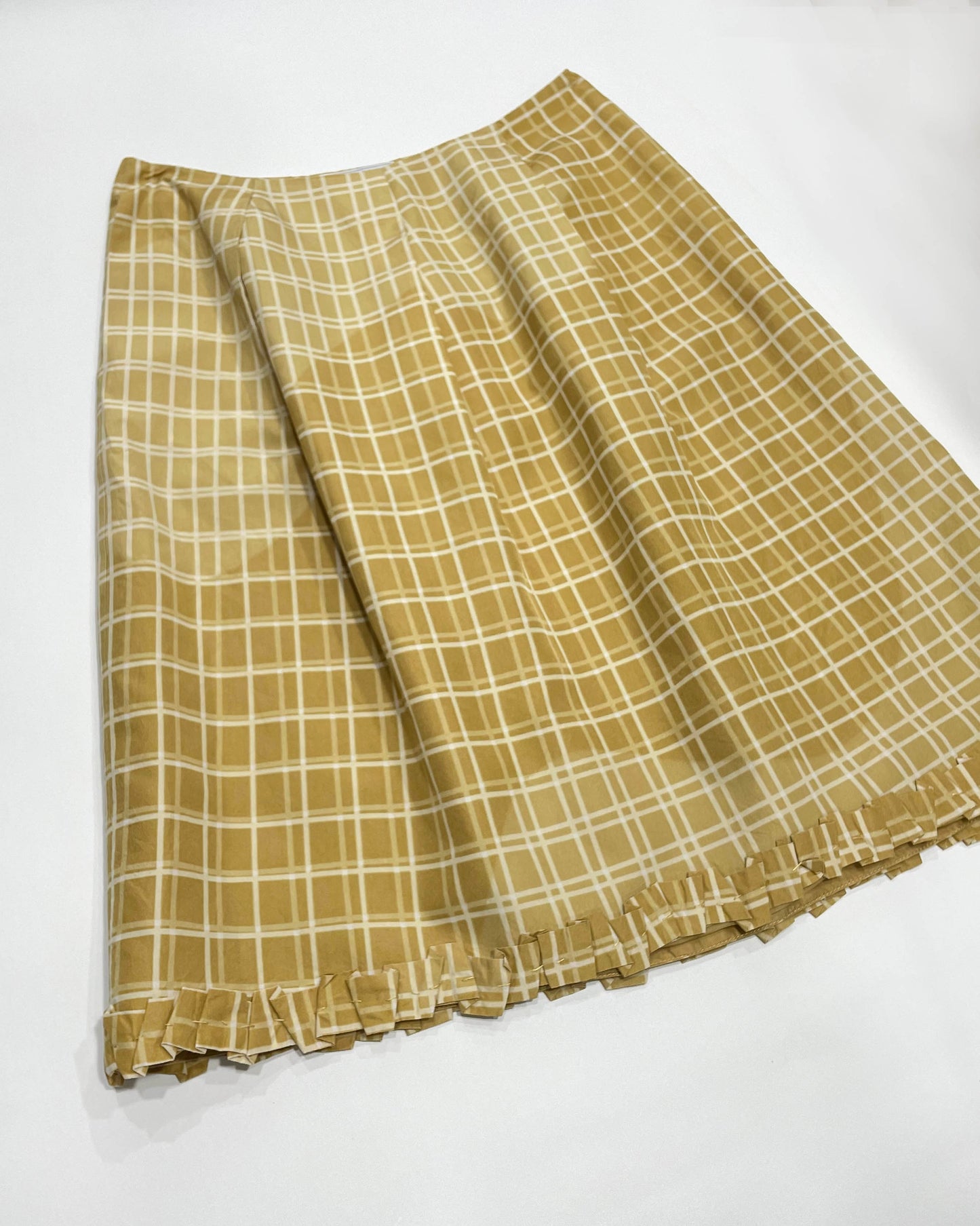 Prada Spring 1999 Checked Silk Skirt