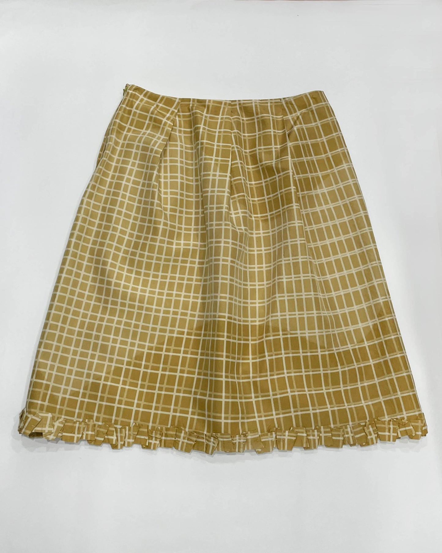 Prada Spring 1999 Checked Silk Skirt