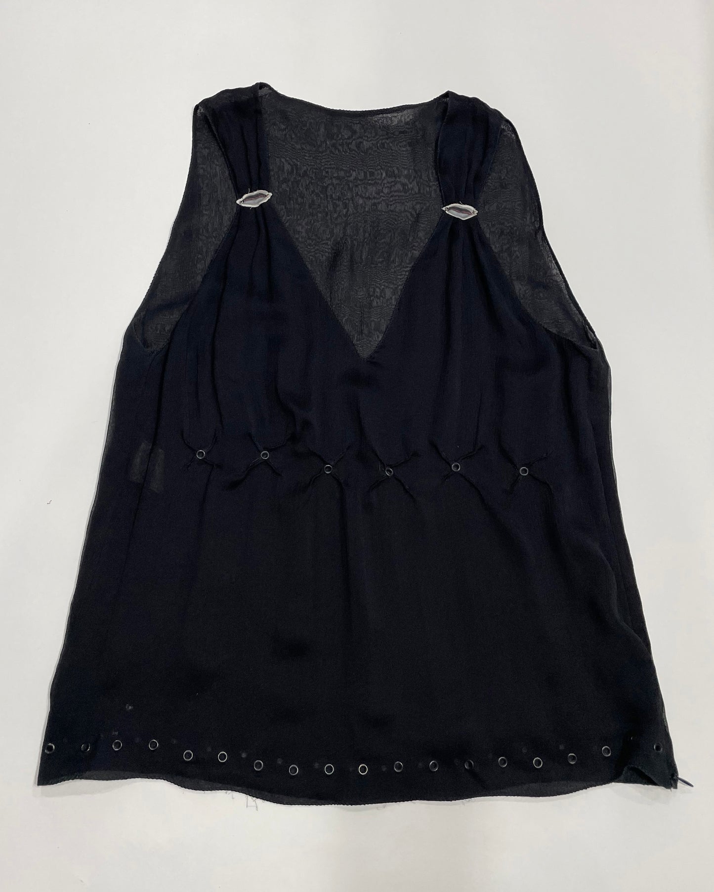 Prada Spring 2000 Studded Georgette Lip Top