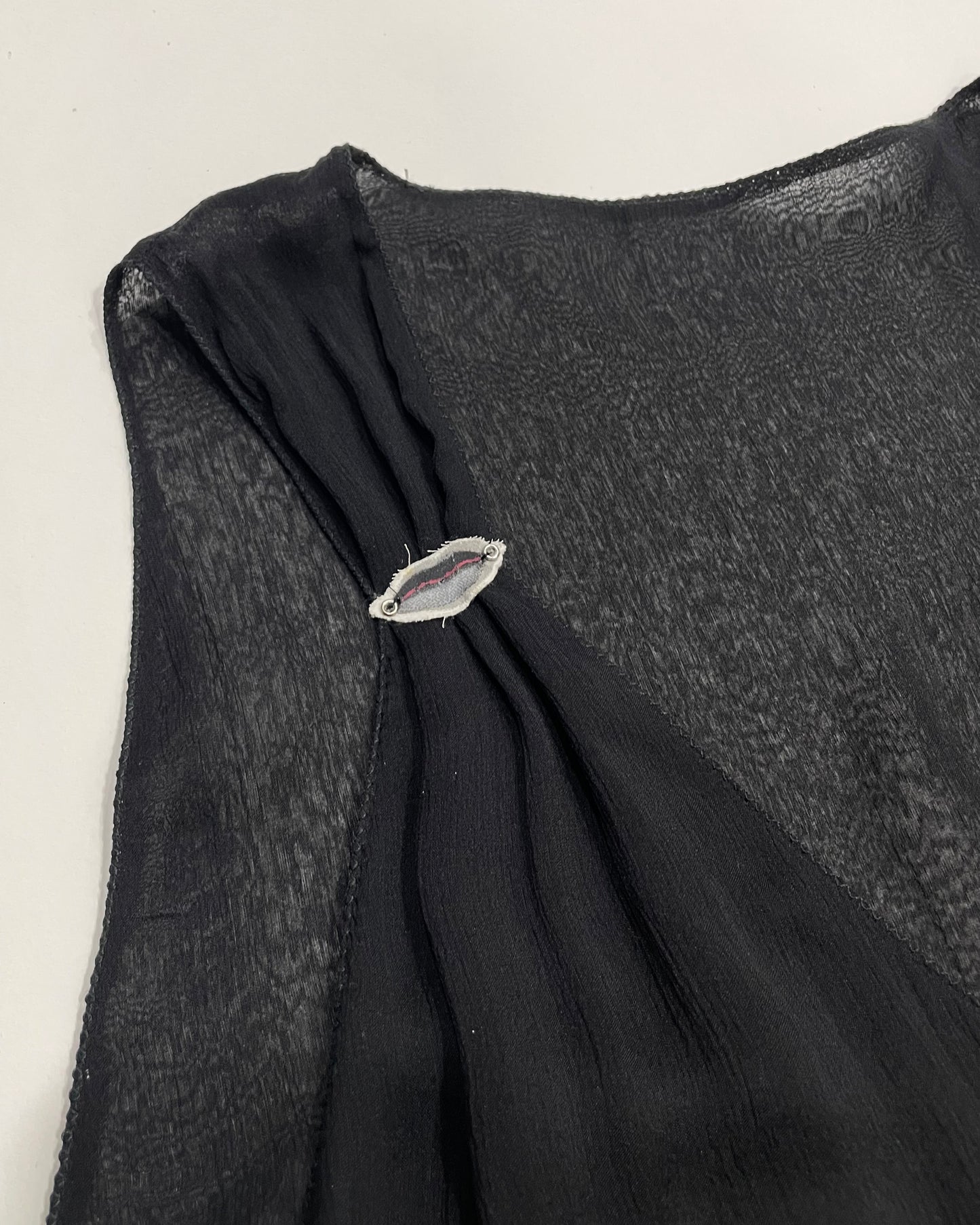 Prada Spring 2000 Studded Georgette Lip Top
