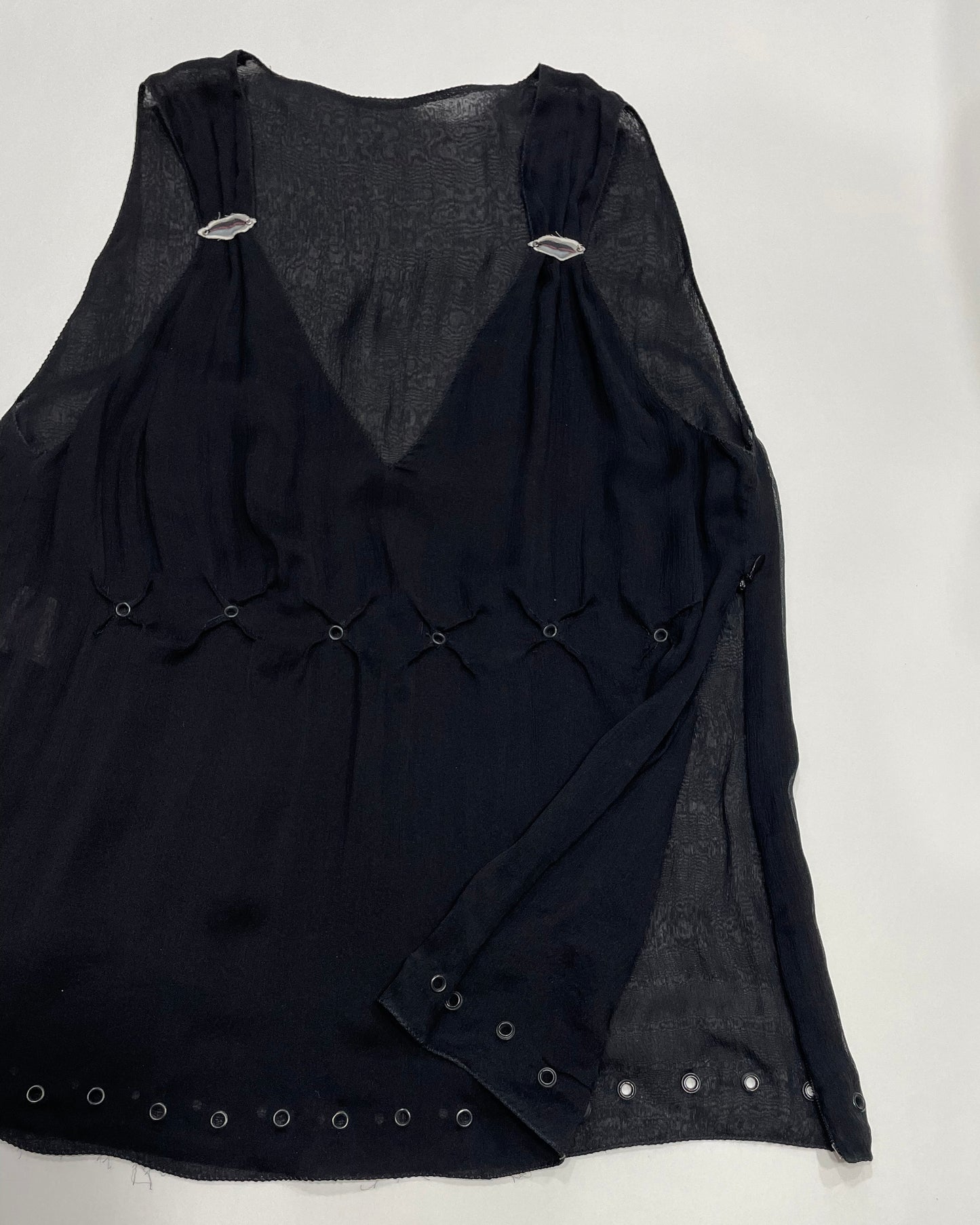 Prada Spring 2000 Studded Georgette Lip Top