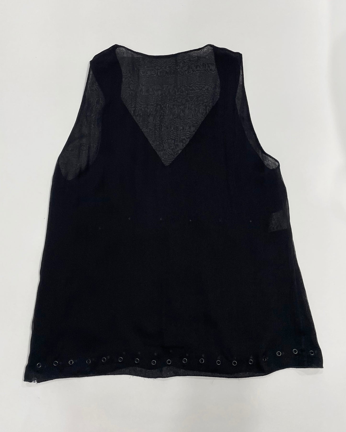 Prada Spring 2000 Studded Georgette Lip Top