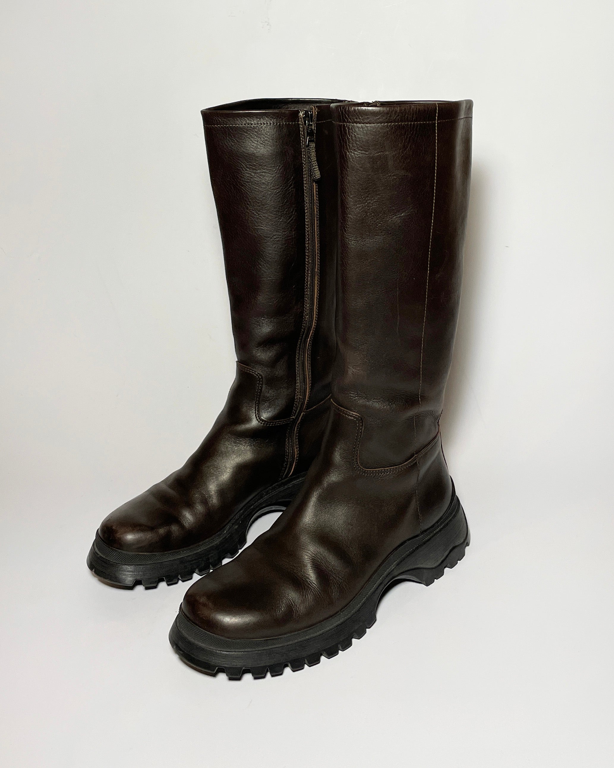 Prada 2003 Lug-Sole Knee High Boots – velvetknife