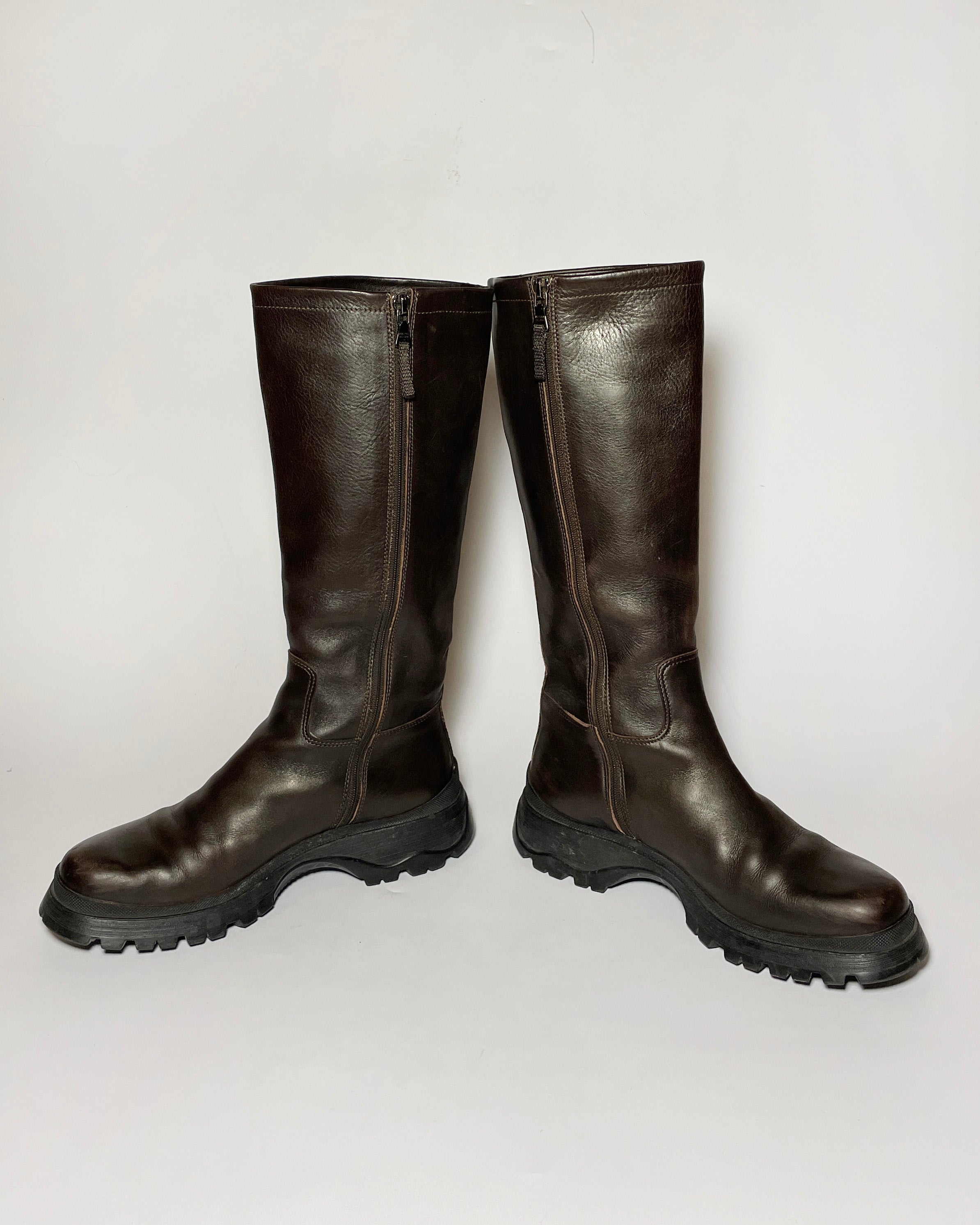 Prada 2003 Lug-Sole Knee High Boots – velvetknife