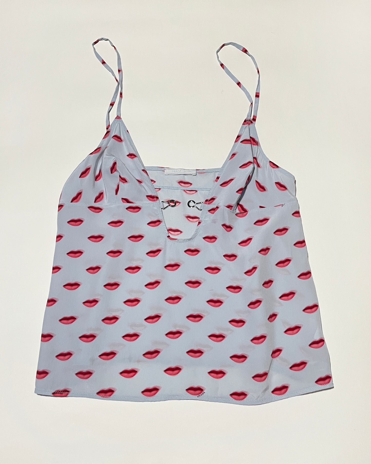 Prada Spring 2000 Lip Print Silk Top