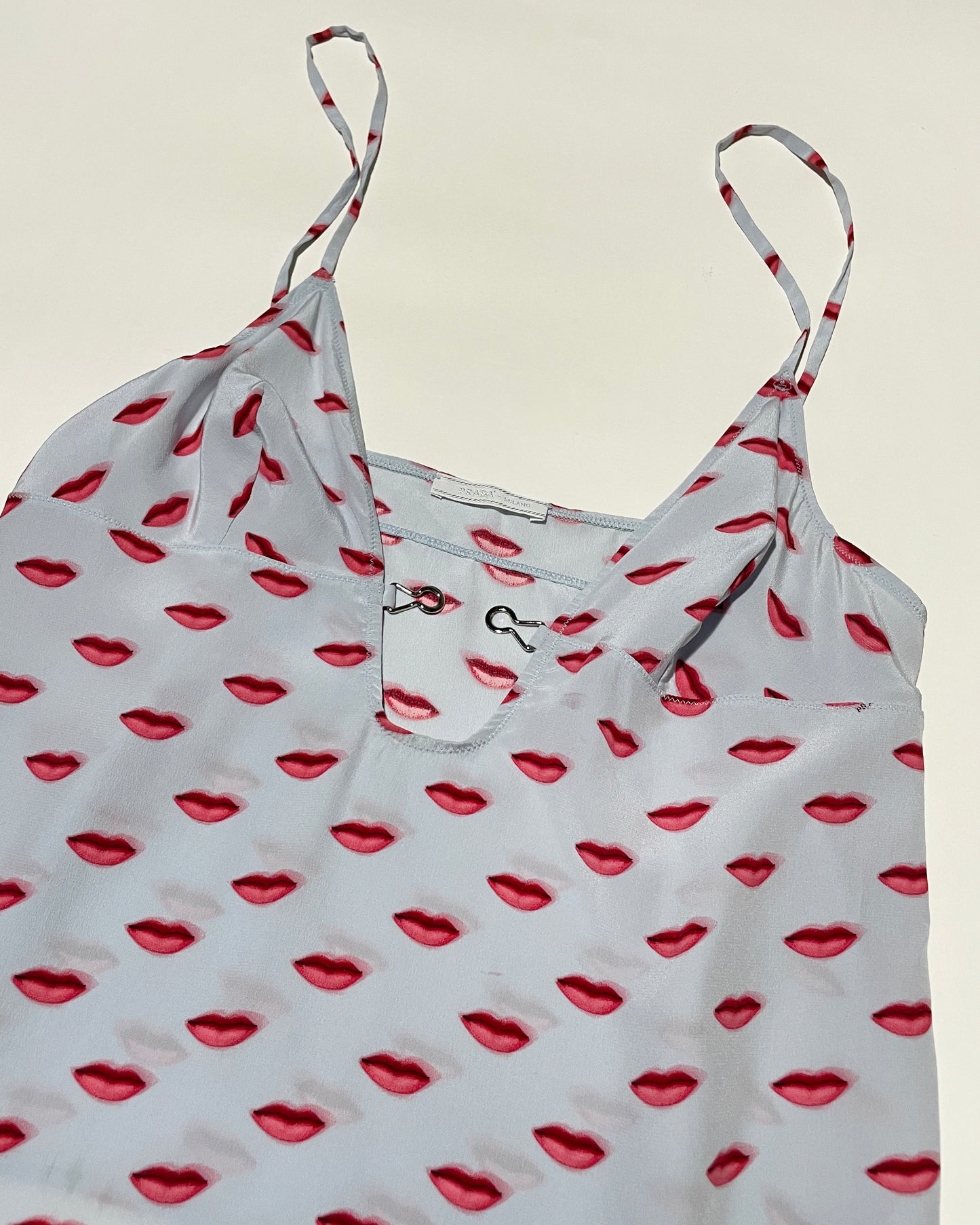 Prada Spring 2000 Lip Print Silk Top