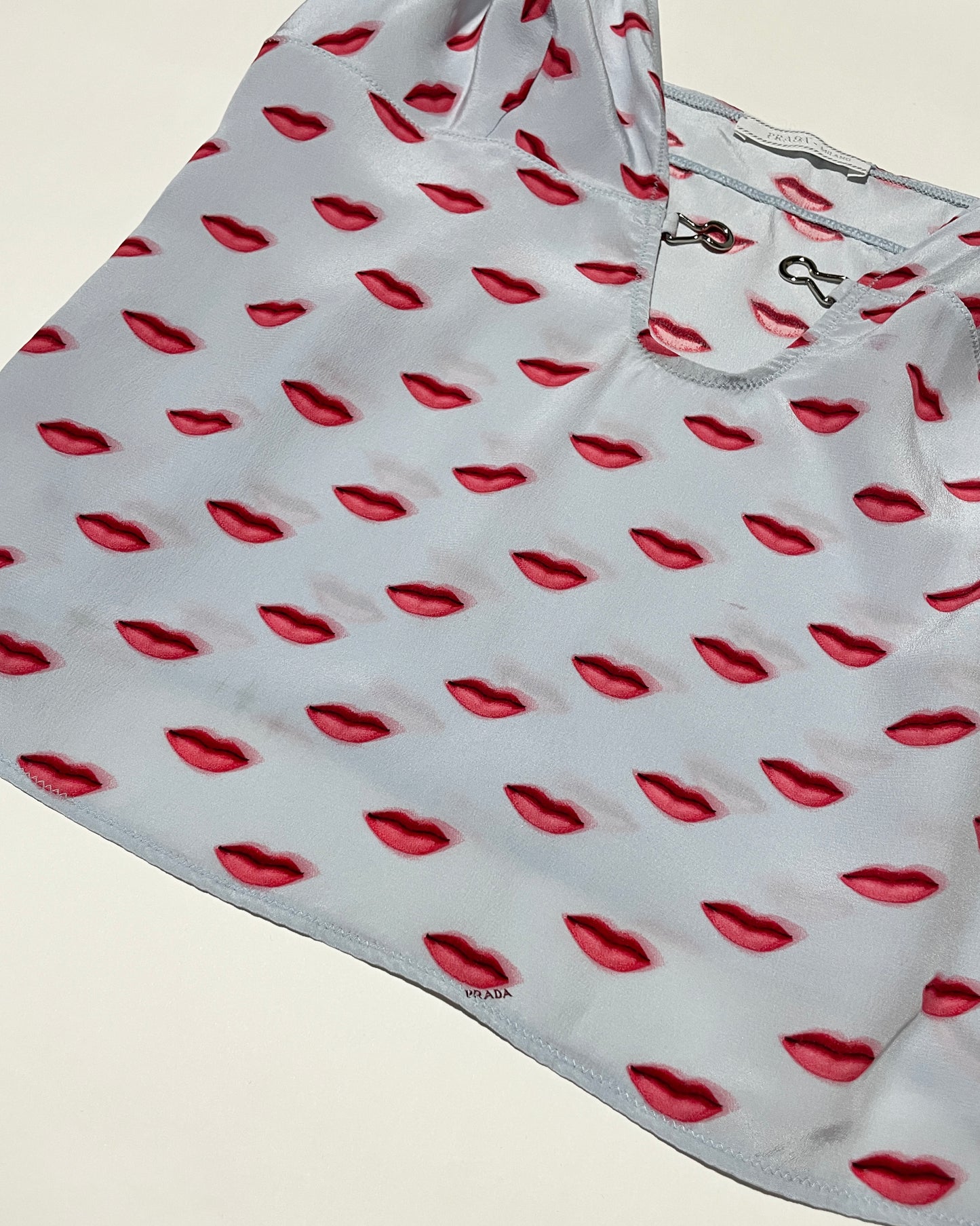Prada Spring 2000 Lip Print Silk Top