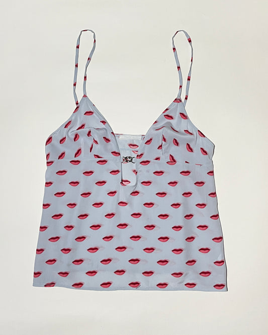 Prada Spring 2000 Lip Print Silk Top
