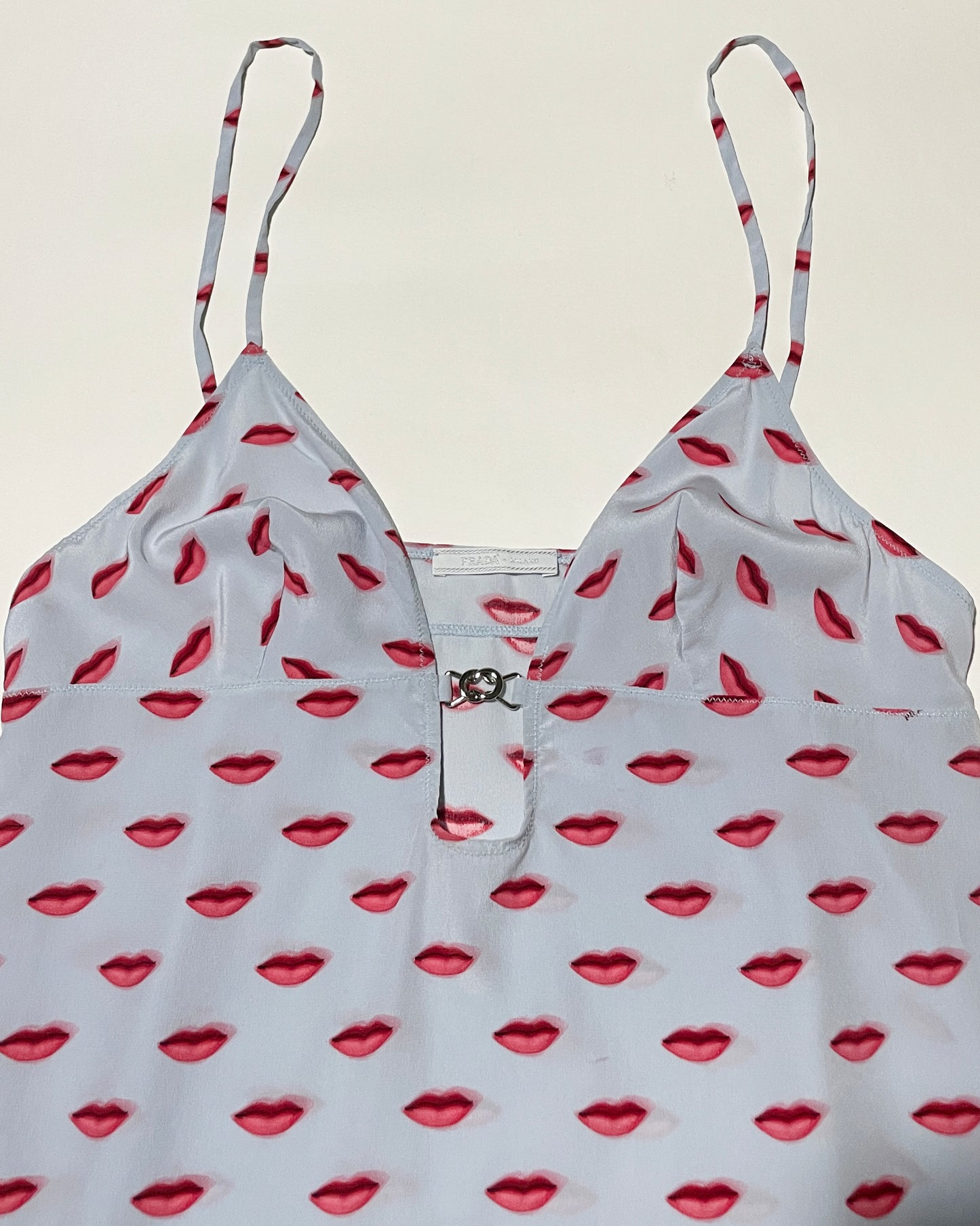 Prada Spring 2000 Lip Print Silk Top