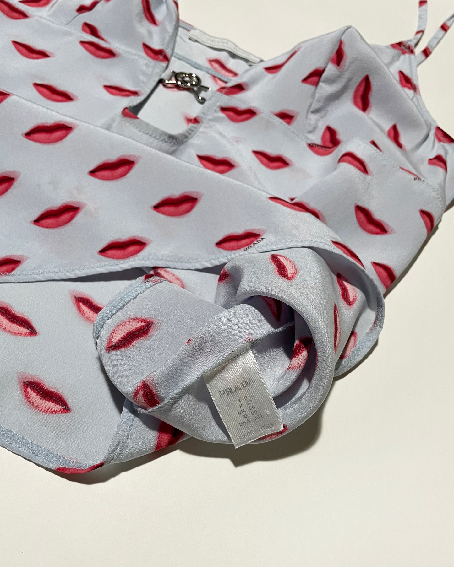 Prada Spring 2000 Lip Print Silk Top
