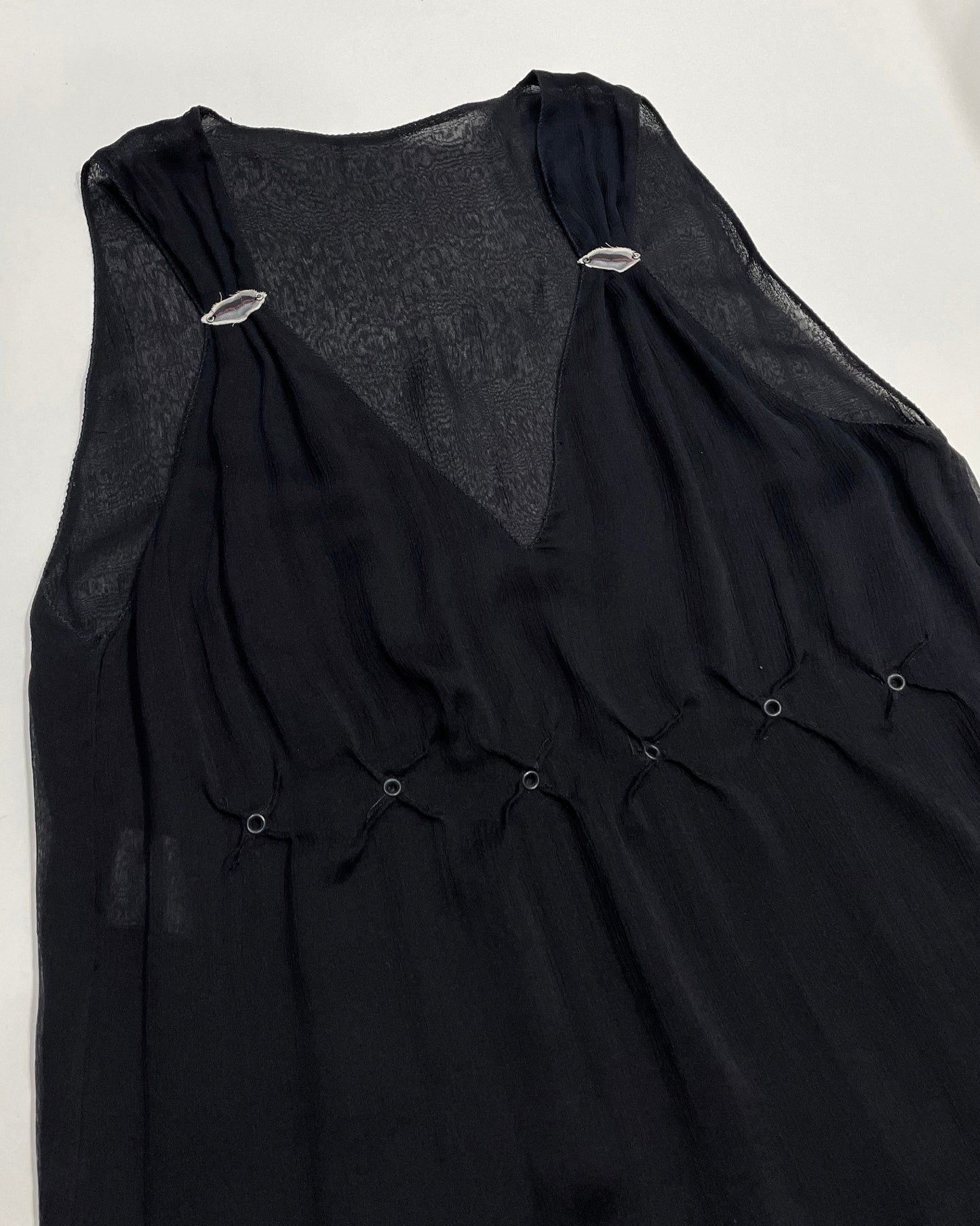 Prada Spring 2000 Studded Georgette Lip Top