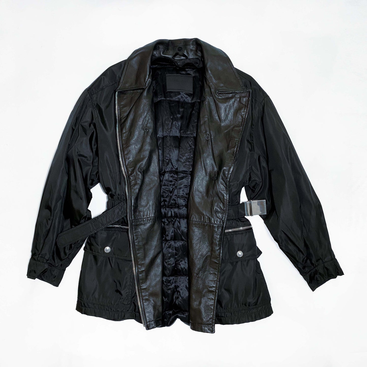 Prada FW1994 Nylon Jacket with Fur Collar