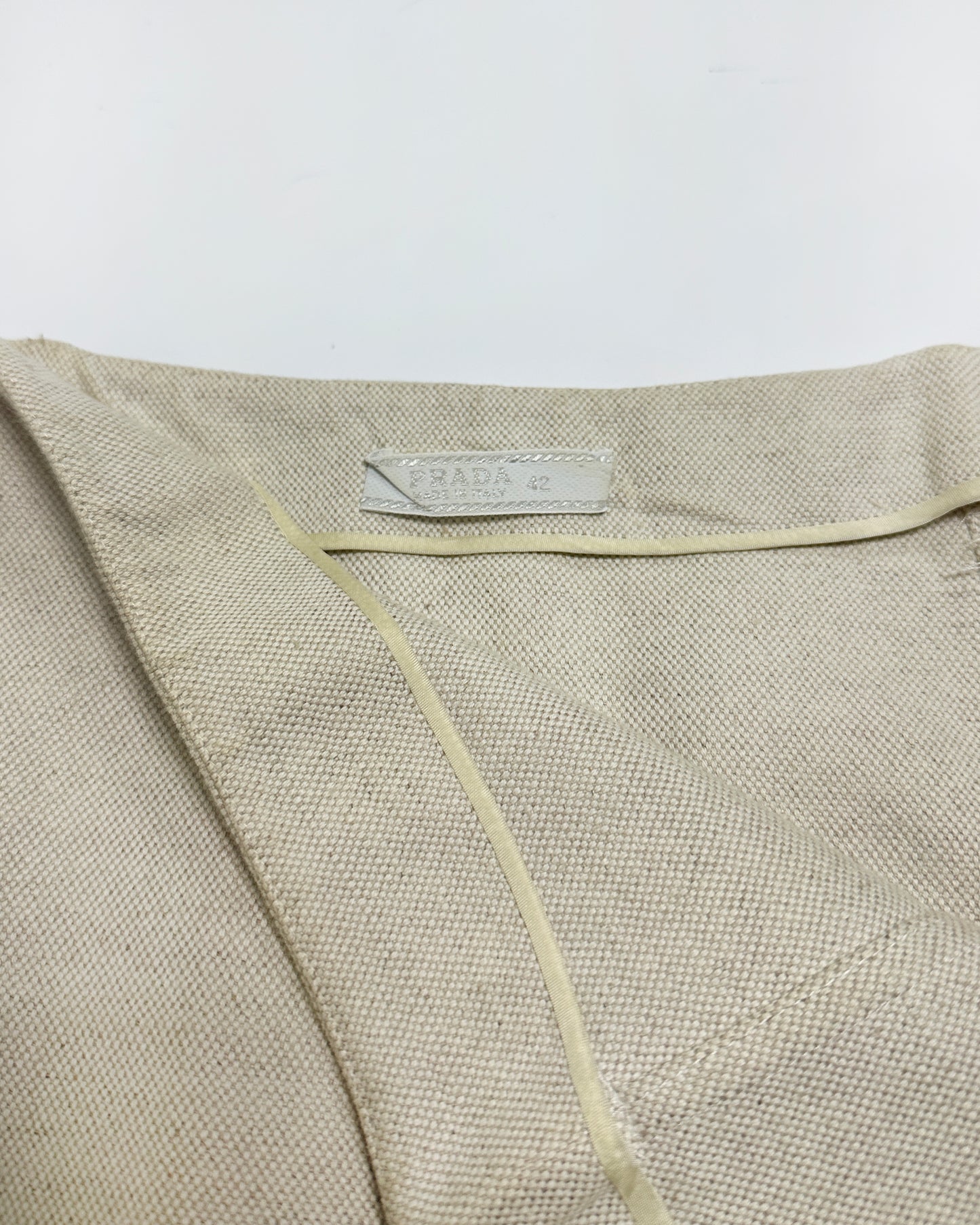 Prada Spring 1999 Linen Jacket and Skirt Set