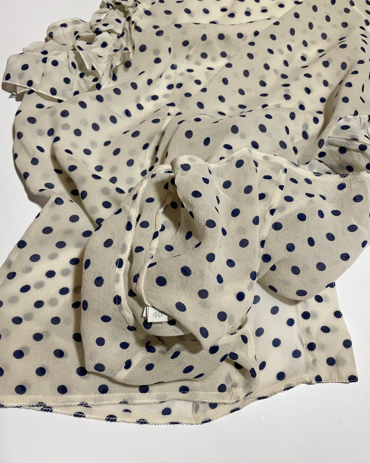 Prada Re- Edition Spring 2000 Polka Dots Ruffle Top