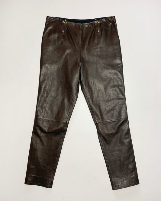 A.F. Vandevorst Spring 2014 Leather Trousers
