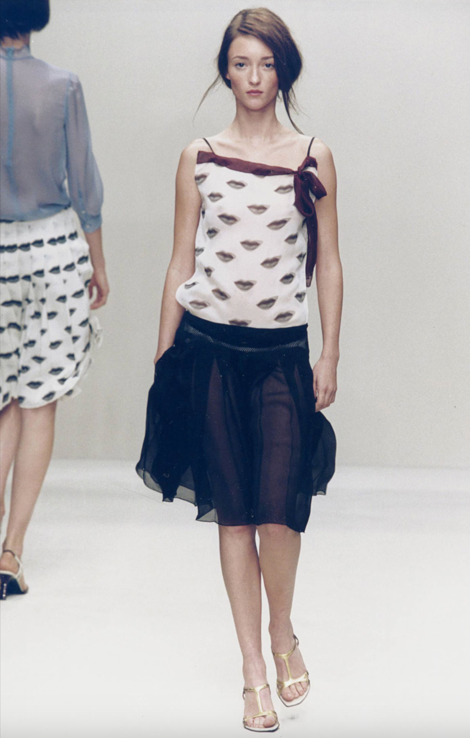 Prada Spring 2000 Lip Print Silk Top