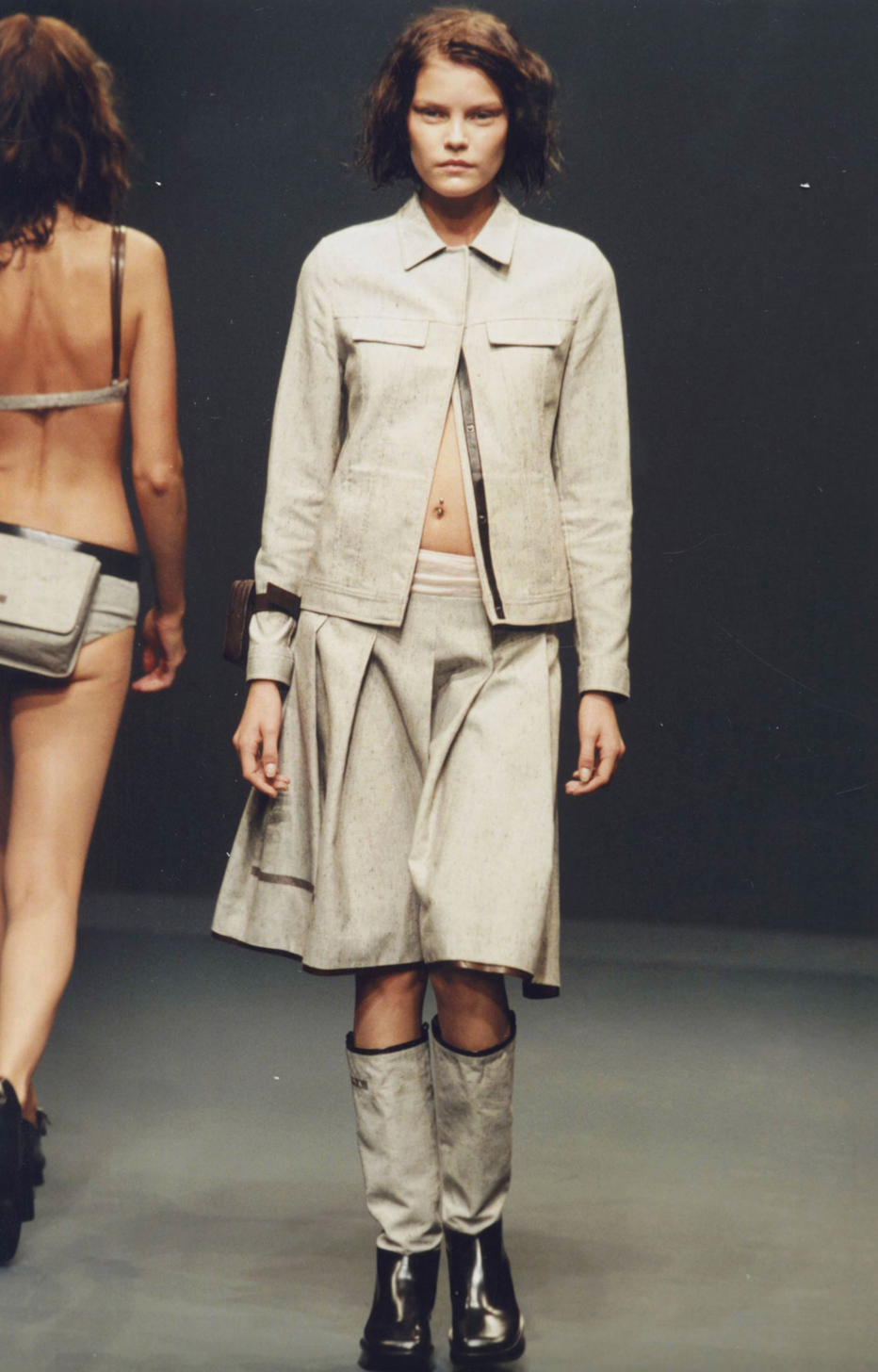 Prada Spring 1999 Linen Jacket and Skirt Set