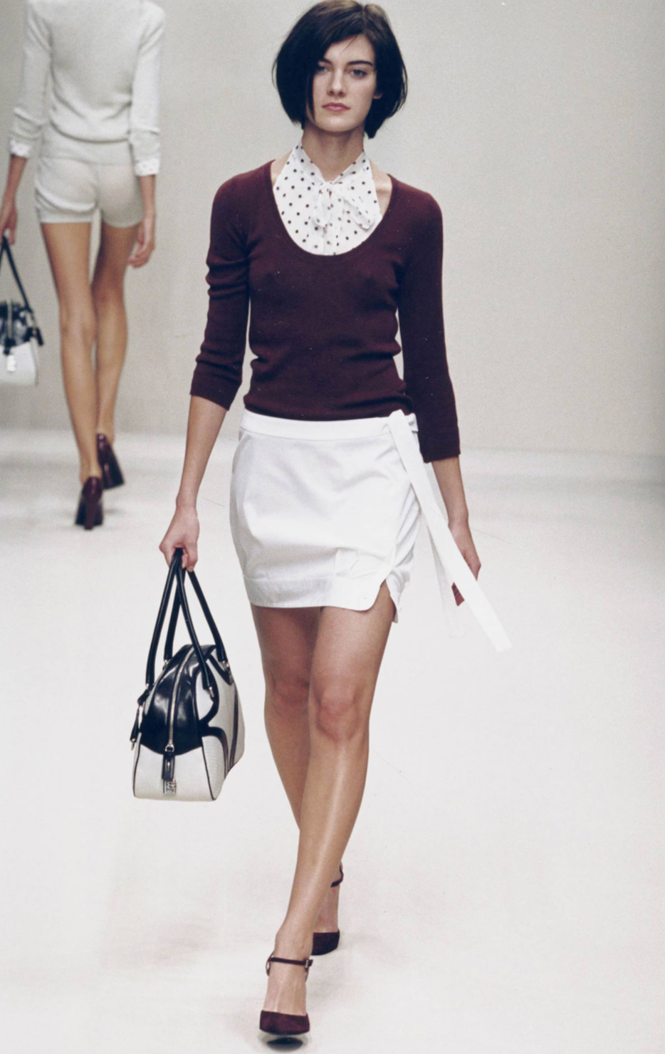 Prada Re- Edition Spring 2000 Polka Dots Ruffle Top